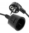 Prolongador de cable eléctrico schuko macho a hembra de 2 m negro