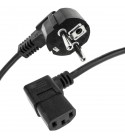 Cable de alimentación eléctrico IEC-60320 C13 acodado a schuko macho de 3 m