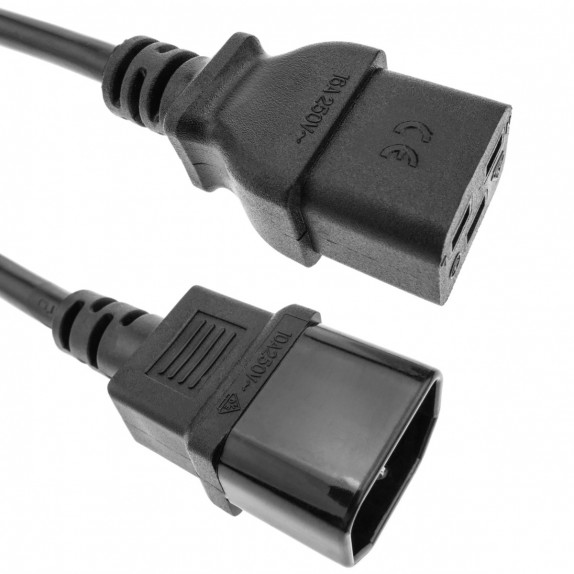 Cable eléctrico alta calidad 3x1.5mm² IEC60320 C19-hembra a C14-macho 1.8m