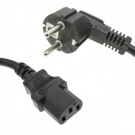 Cable eléctrico de alimentación IEC60320 C13-hembra a Schuko-macho 1.8 m