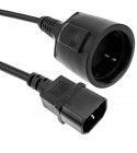 Cable de alimentación eléctrico IEC-60320 C14 a schuko hembra de 1.8m